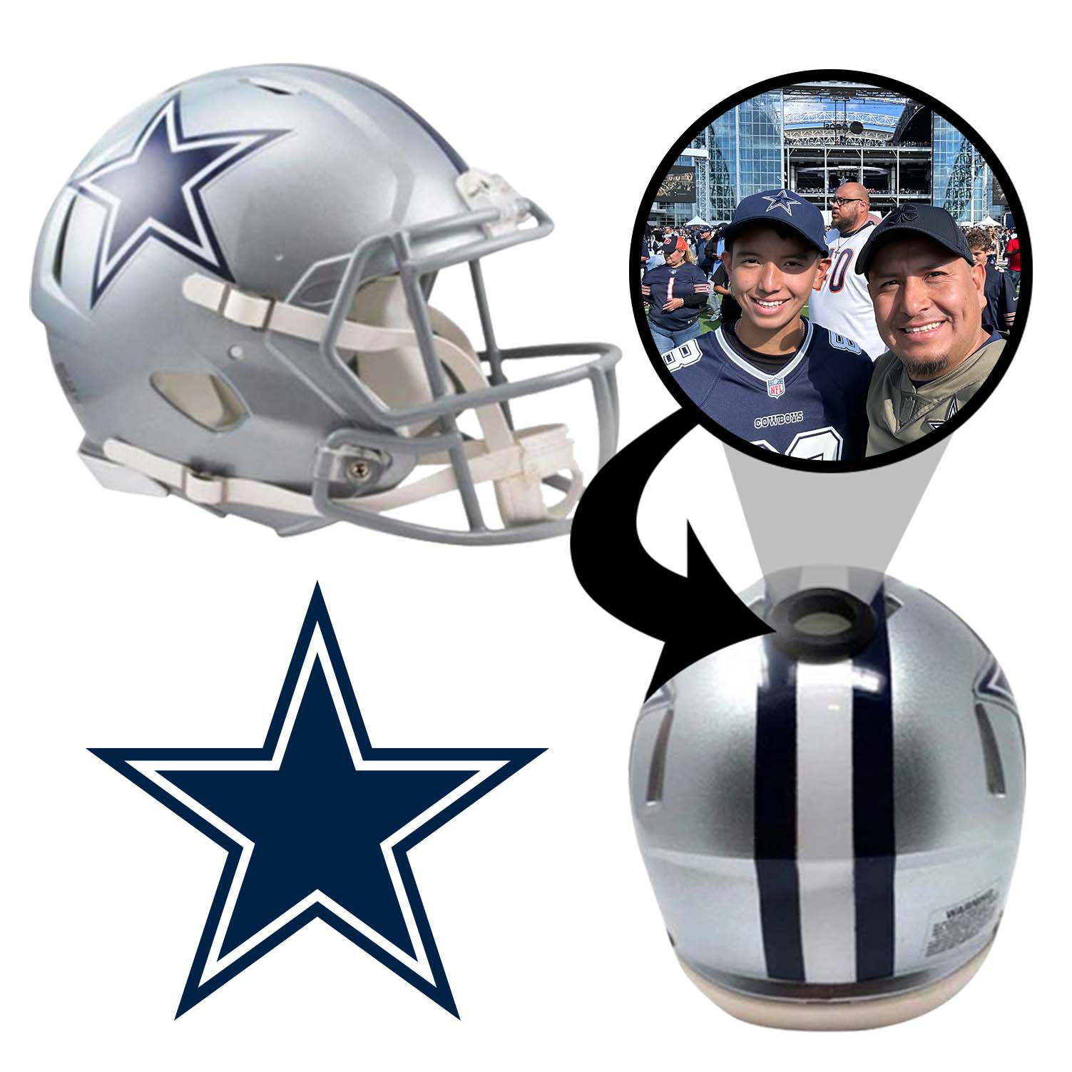 Dallas Cowboys NFL Mini Helmet - Picture Inside