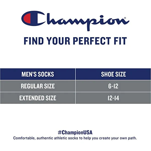Champion Unisex Super No-Show Socks (6 Pack)