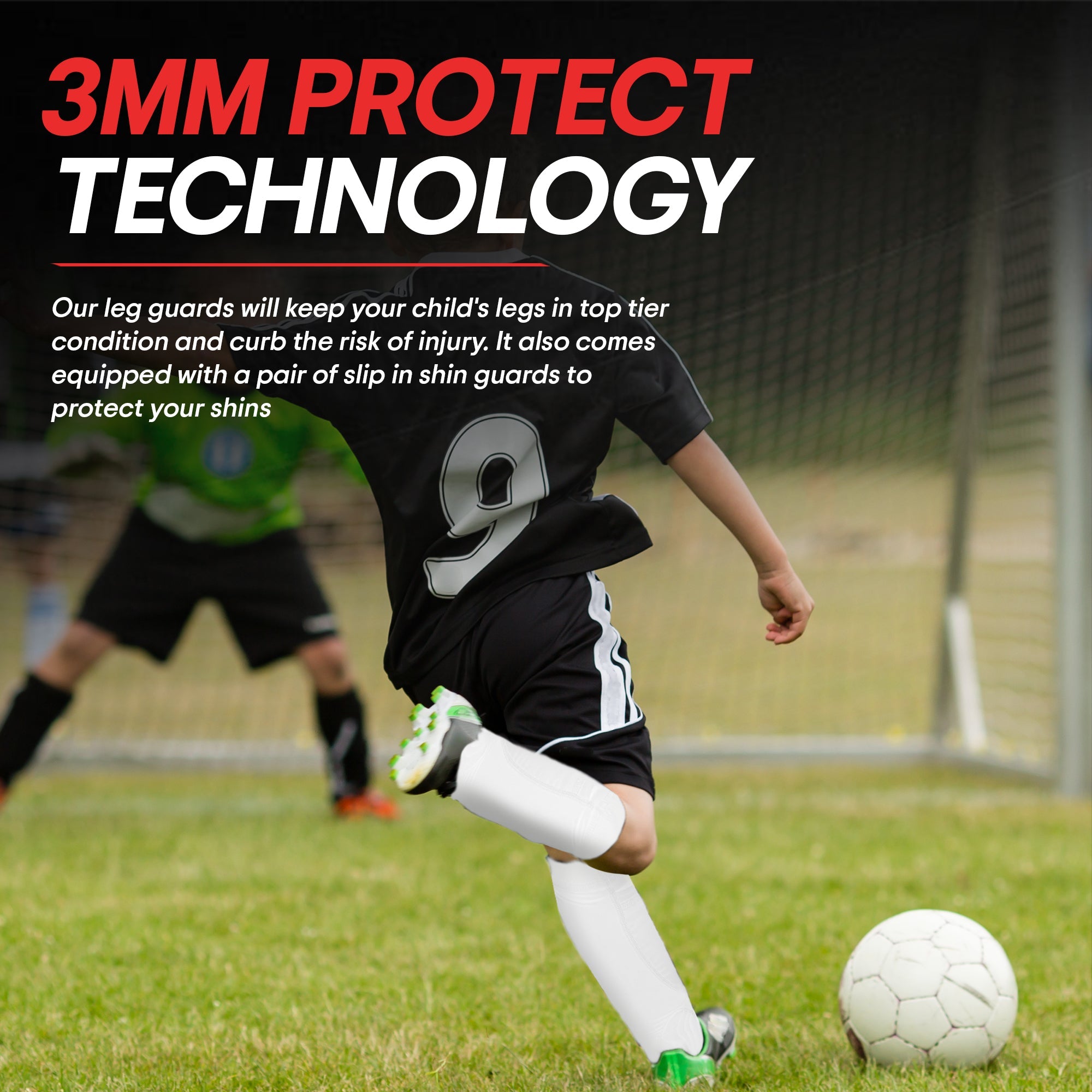 Soccer Shin Guard Sleeves with Padded Protection