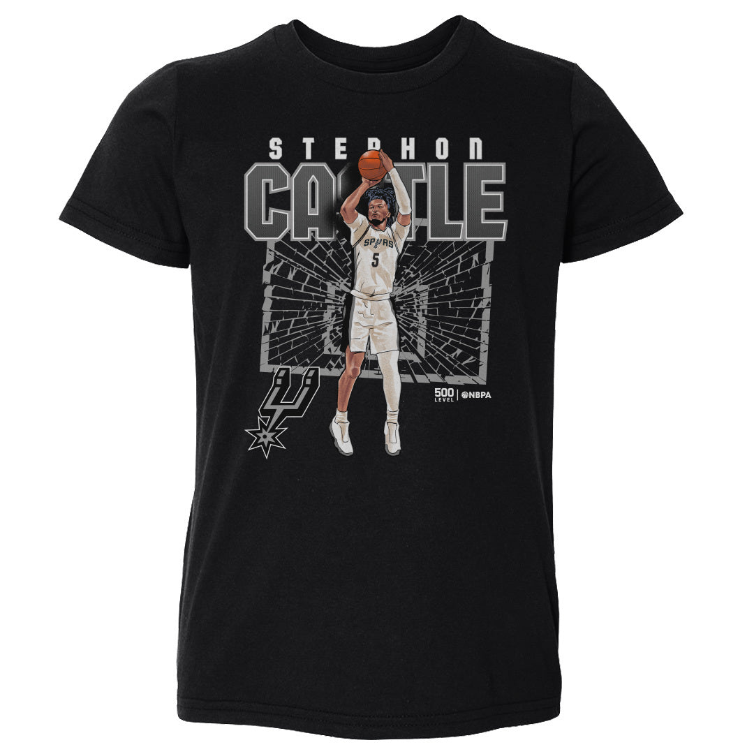 Stephon Castle San Antonio Spurs Shattered WHT Kids T-Shirt