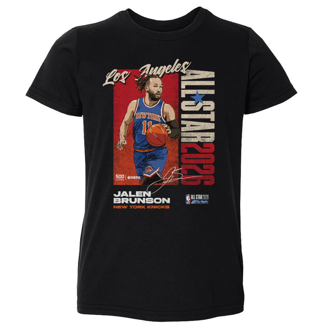 Jalen Brunson New York Knicks 2026 NBA All-star Vertical Wht Kids T-Shirt