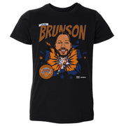 Jalen Brunson New York Knicks Caricature Retro WHT Kids T-Shirt