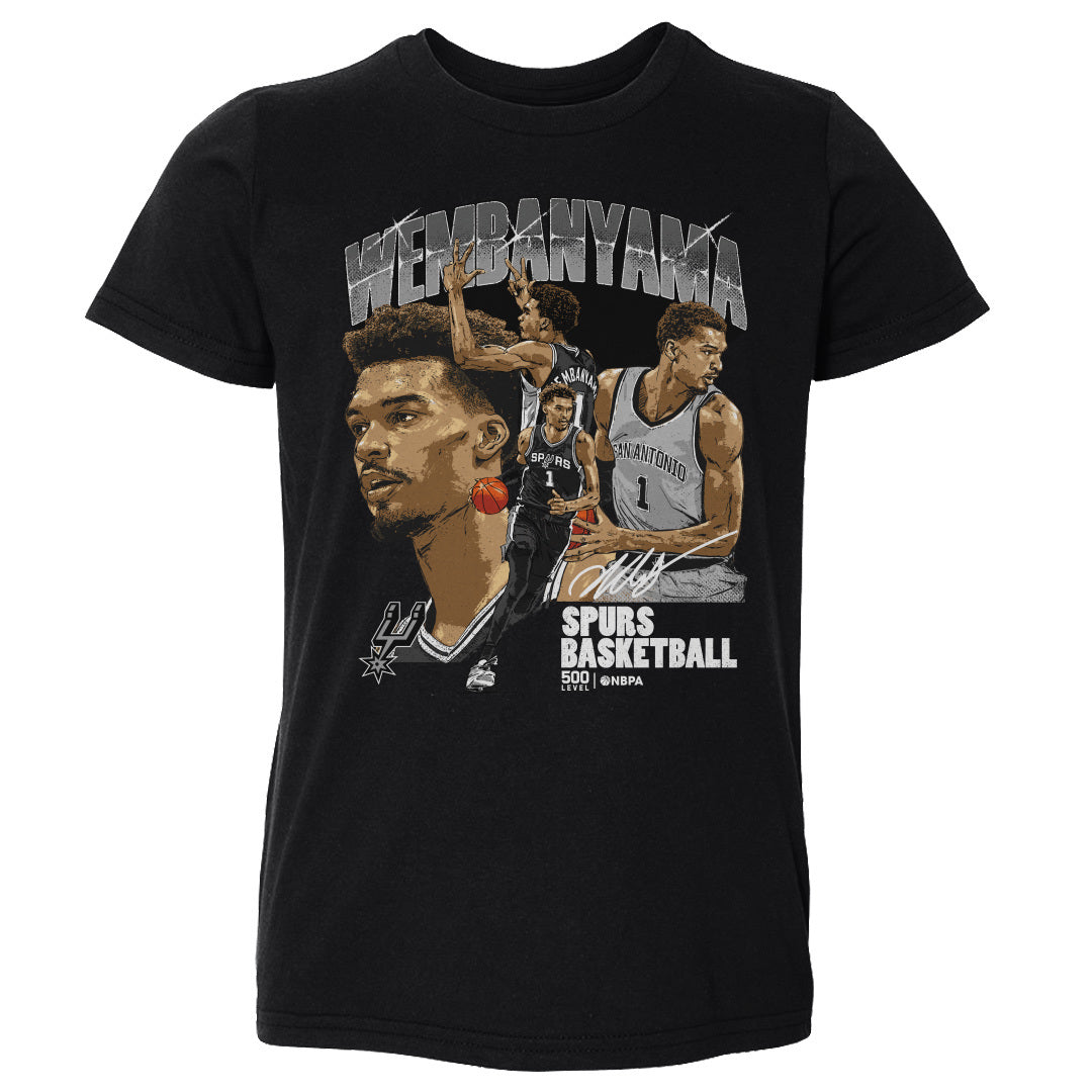 Victor Wembanyama San Antonio Spurs Collage Wht Kids T-Shirt