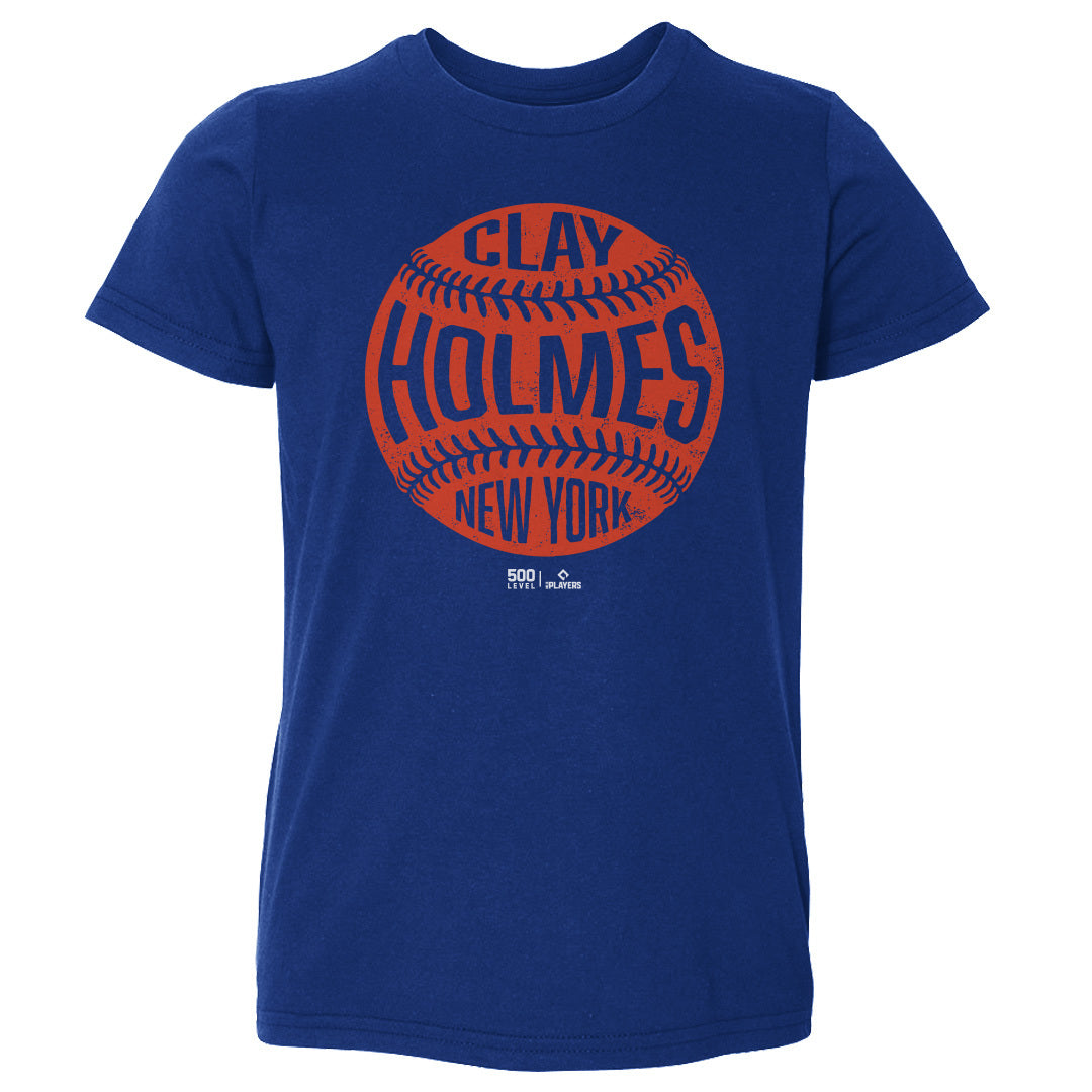 Clay Holmes New York Mets Vintage Baseball WHT Toddler T-Shirt