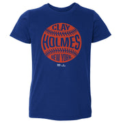 Clay Holmes New York Mets Vintage Baseball WHT Toddler T-Shirt