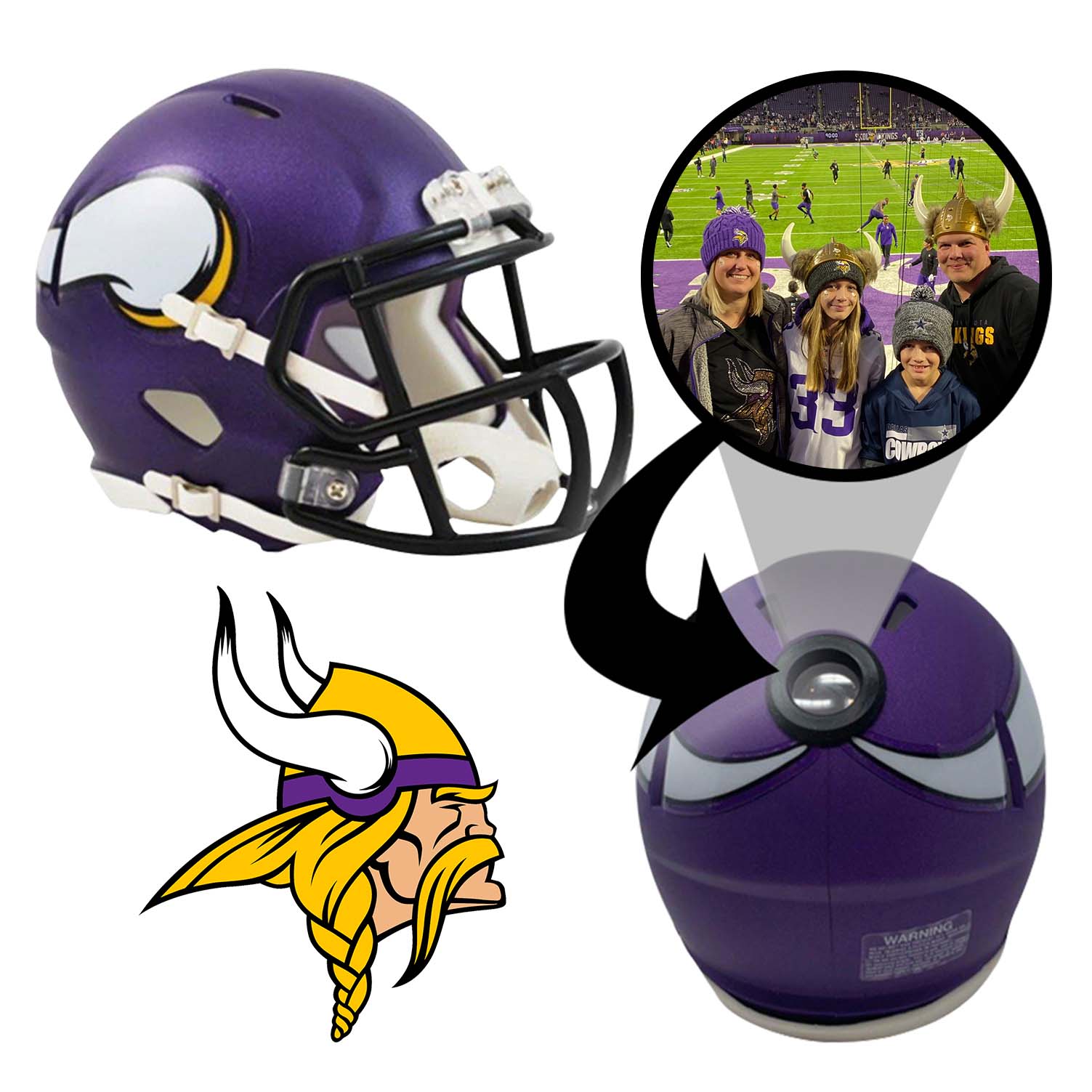 Minnesota Vikings NFL Mini Helmet (Picture Inside)
