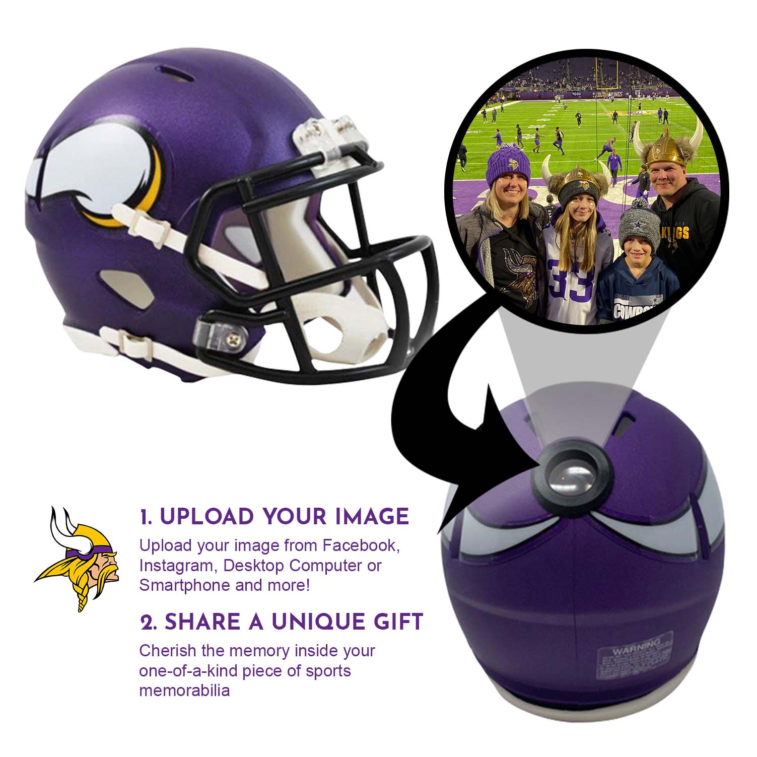 Minnesota Vikings NFL Mini Helmet (Picture Inside)