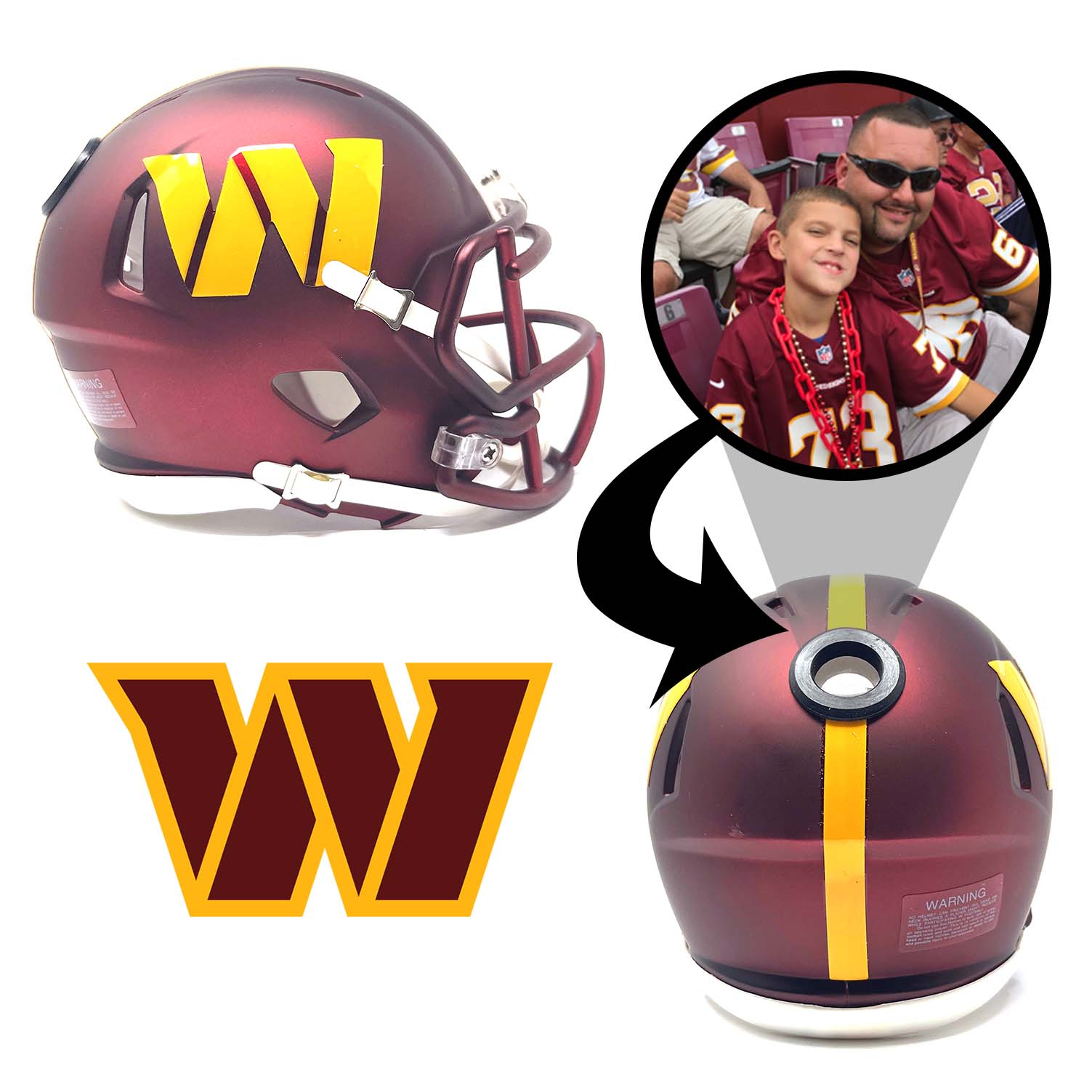 Washington Commanders NFL Mini Helmet - Picture Inside