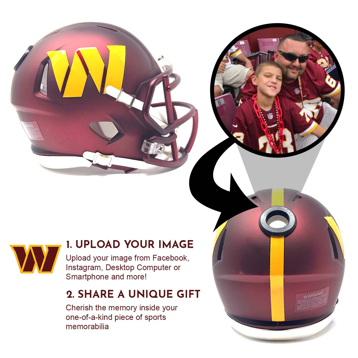 Washington Commanders NFL Mini Helmet - Picture Inside