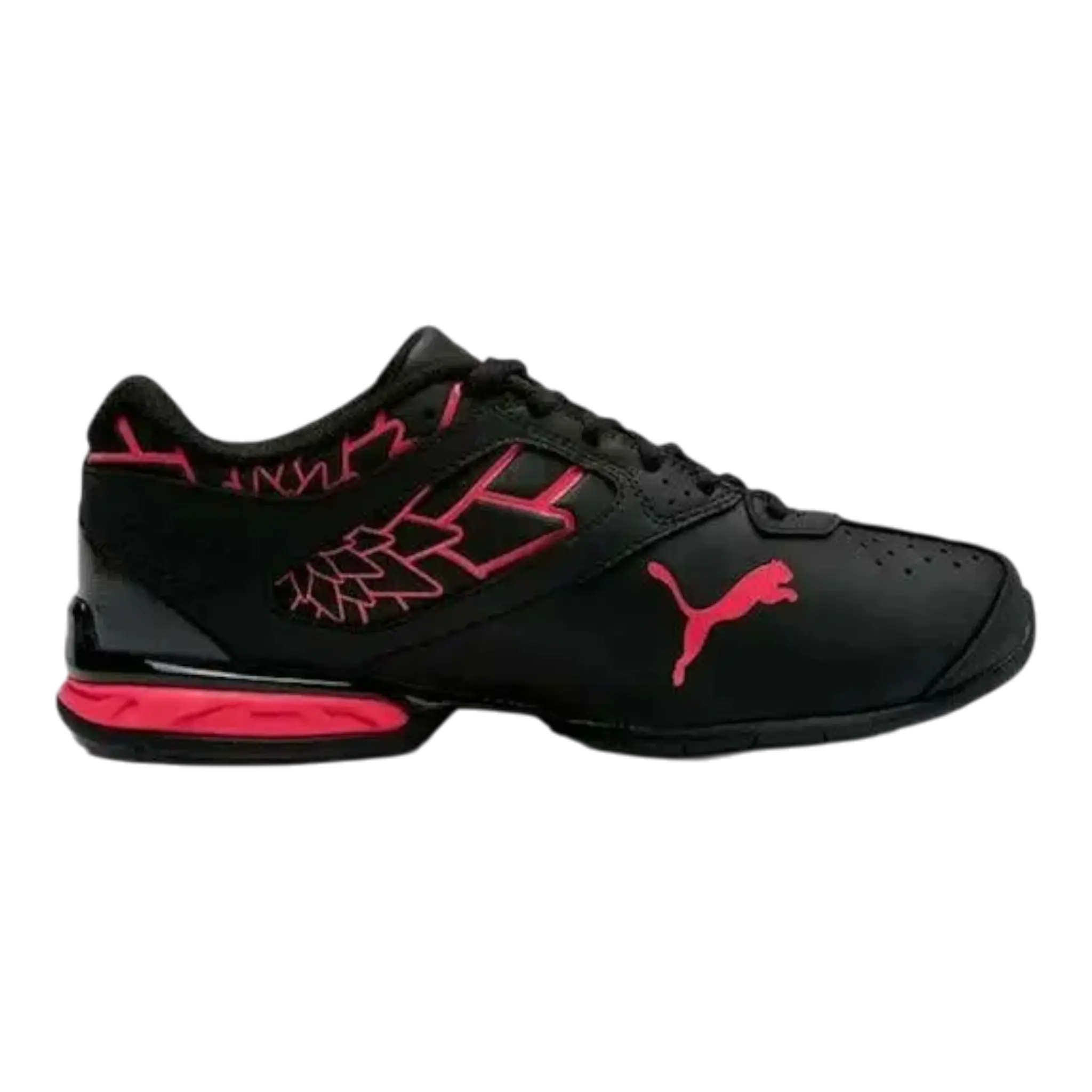 Puma Tazon 6 Graphic Women's Black Red Athletic Running Shoes