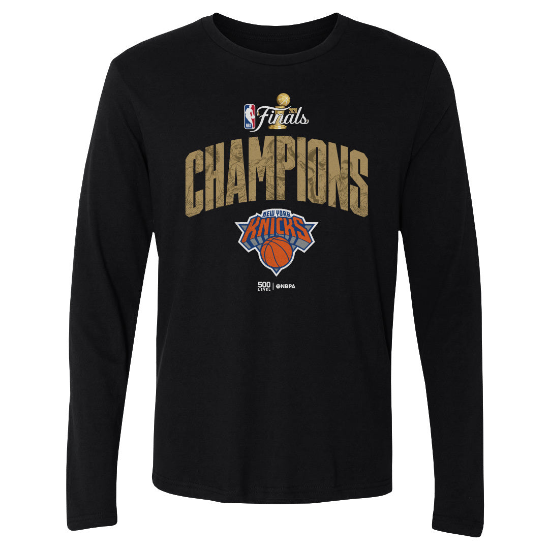 New York Knicks NBA Finals 2026 Champions WHT Men's Long Sleeve Shirt