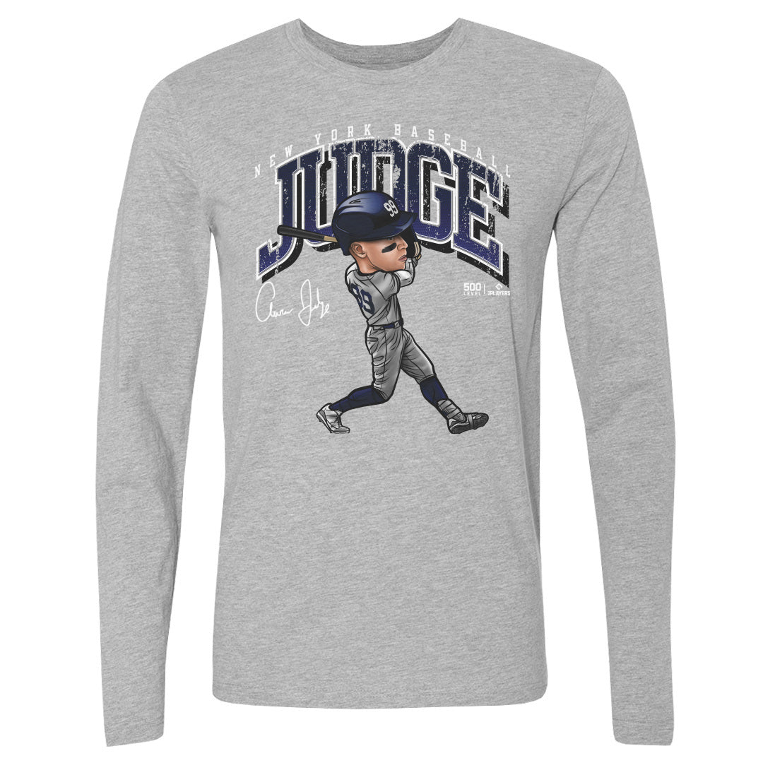 Aaron Judge New York Y Cartoon WHT Men's Long Sleeve Shirt