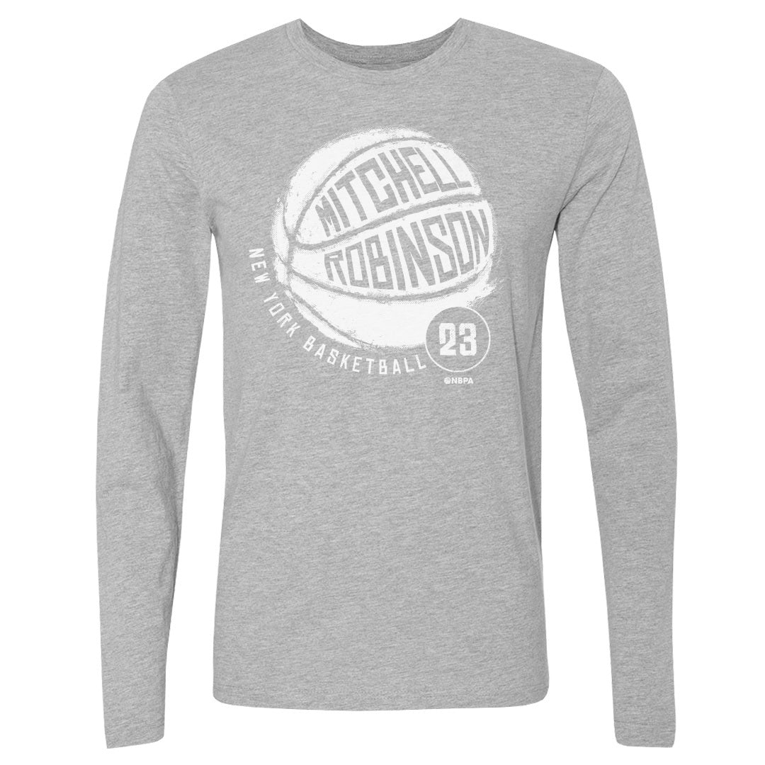 Mitchell Robinson New York Basketball WHT Men's Long Sleeve Shirt