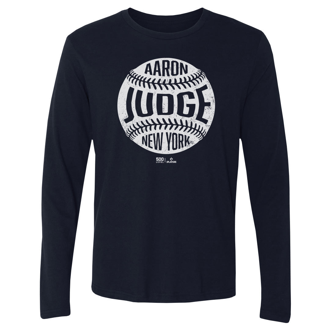 Aaron Judge New York Y Vintage Baseball WHT Men's Long Sleeve Shirt