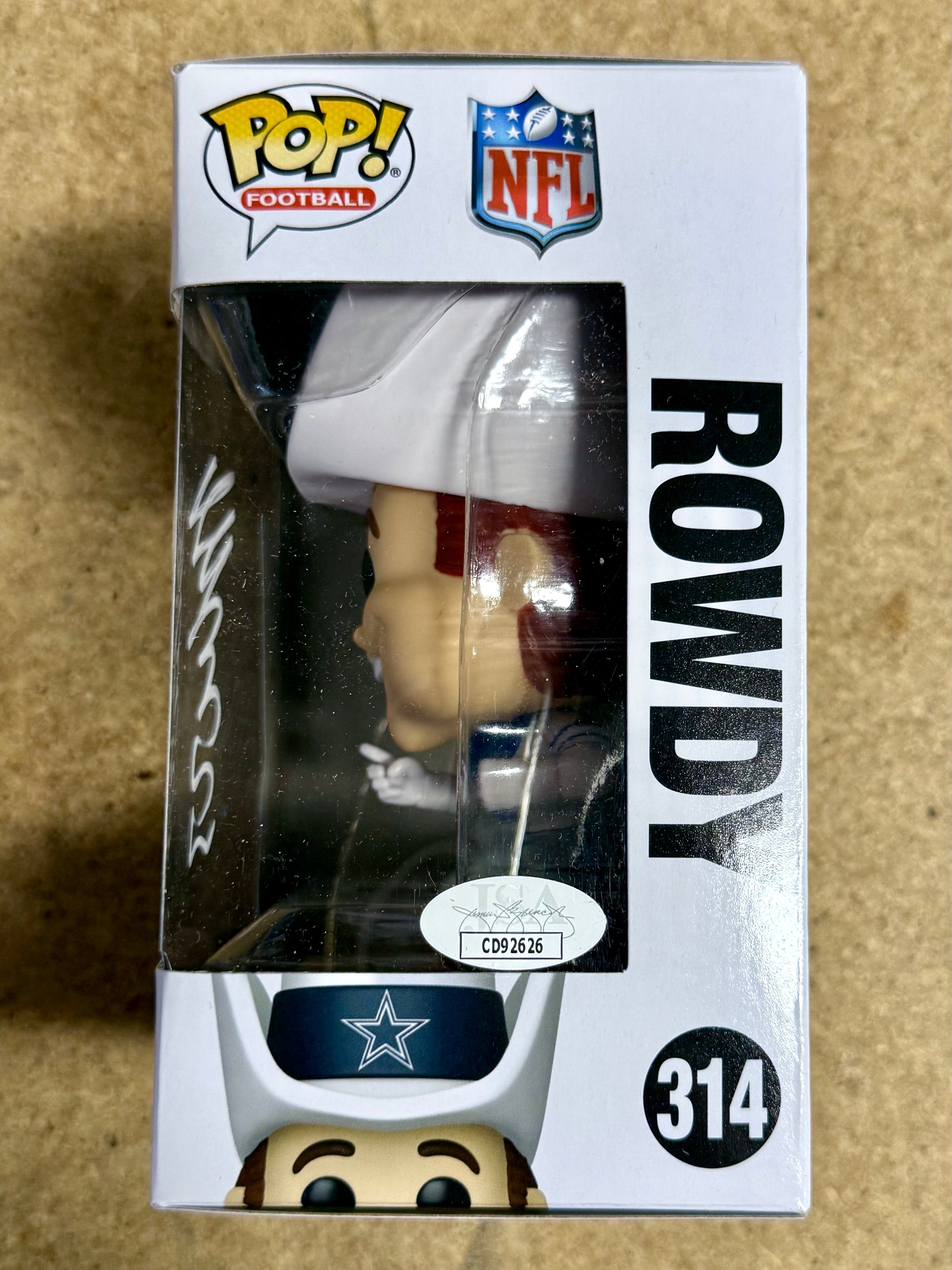 Autographed Jaydon Blue Signed NFL Dallas Cowboys Mascot Rowdy Funko Pop! #314
