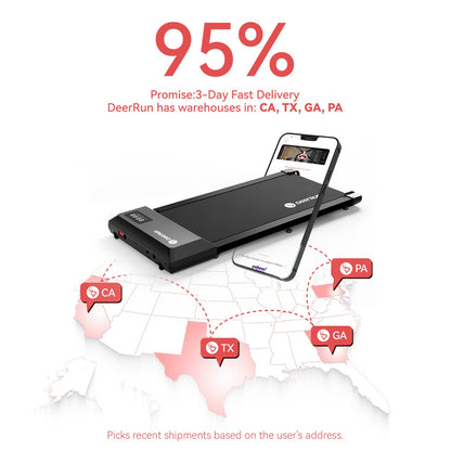 DeerRun Q1 Urban Mini Under-Desk Treadmill with Remote Control