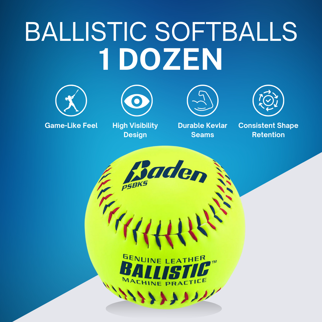 Ballistic Pitching Machine Softballs (One Dozen)