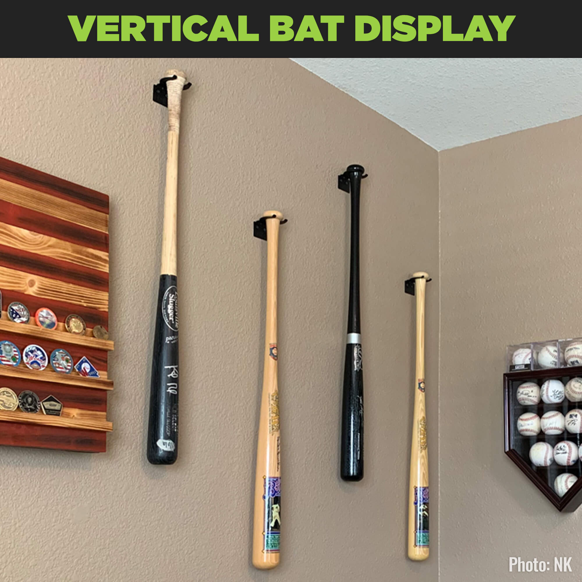 HIDEit Vertical Baseball Bat Mount