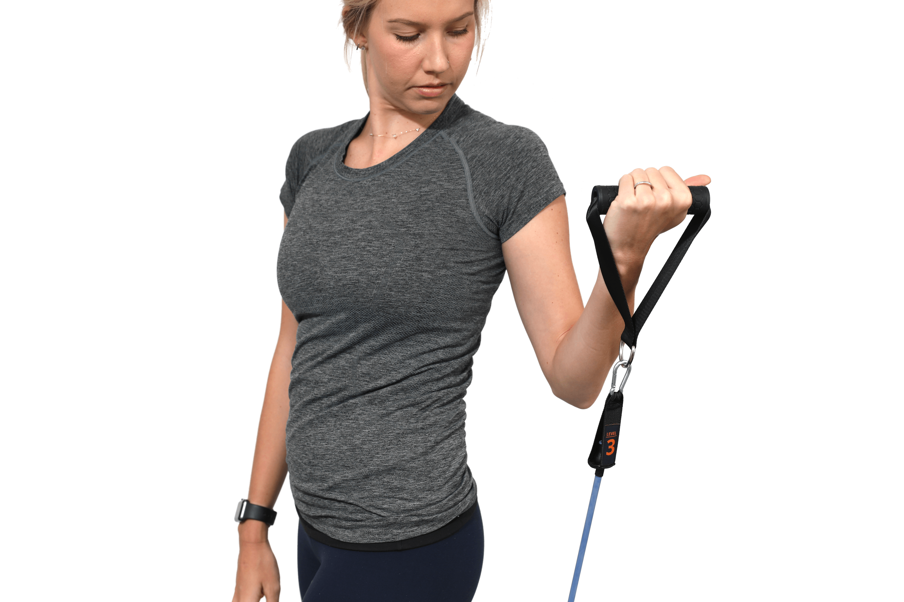 woman using resistance bands kit