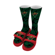 Minnesota Wild Distressed Slide & Sock Bundle