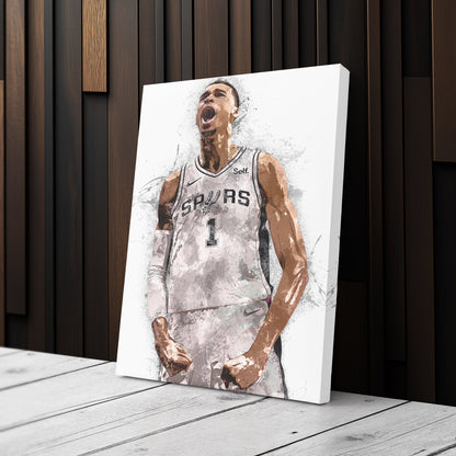 Victor Wembanyama Canvas Art – San Antonio Spurs Wall Decor