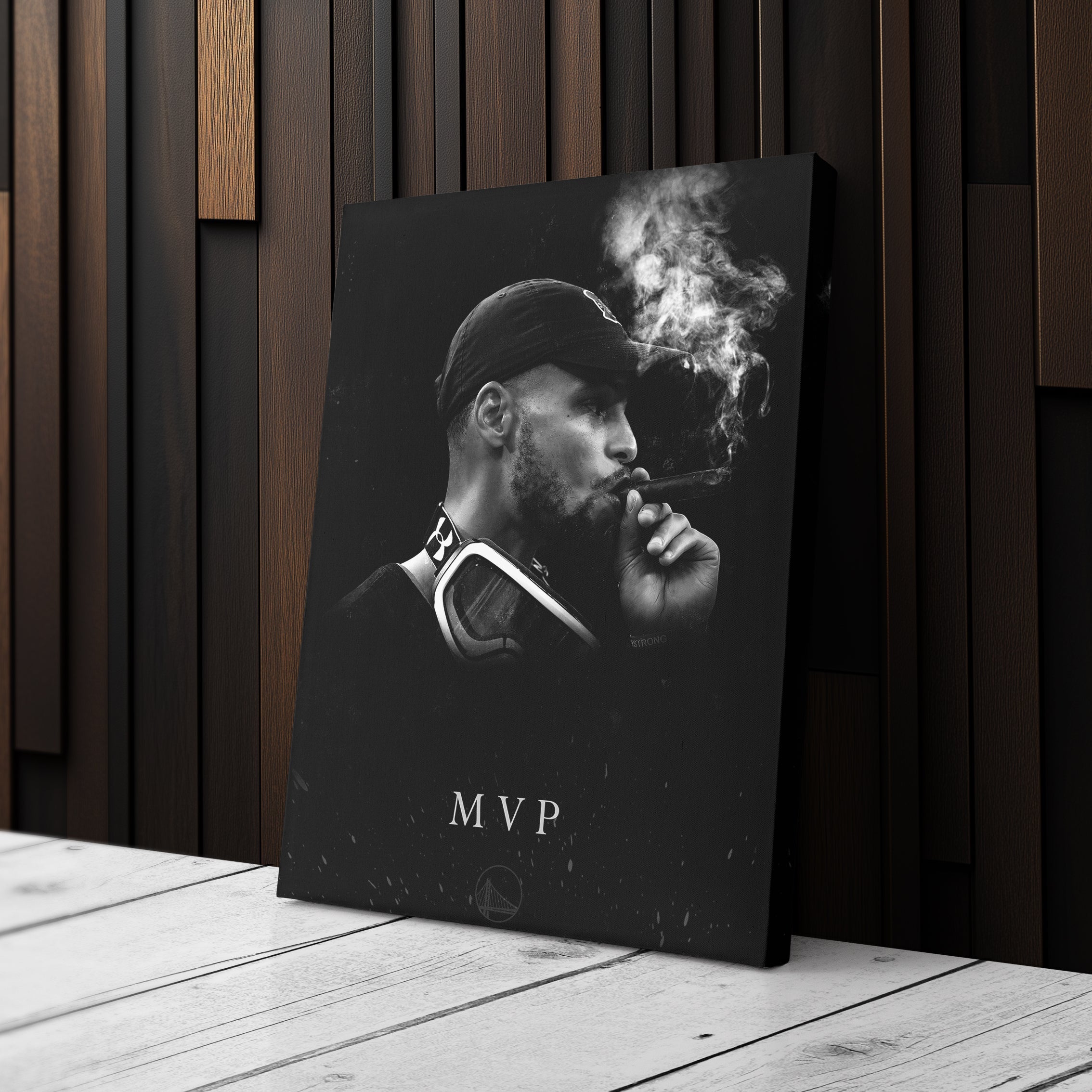 Stephen Curry Cigar NBA Champion Canvas Wall Art