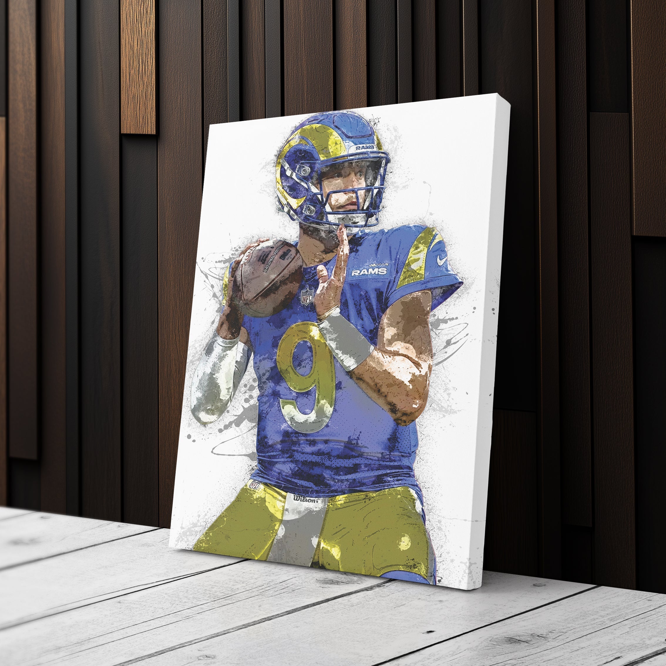 Matthew Stafford Canvas Art Los Angeles Rams Wall Decor