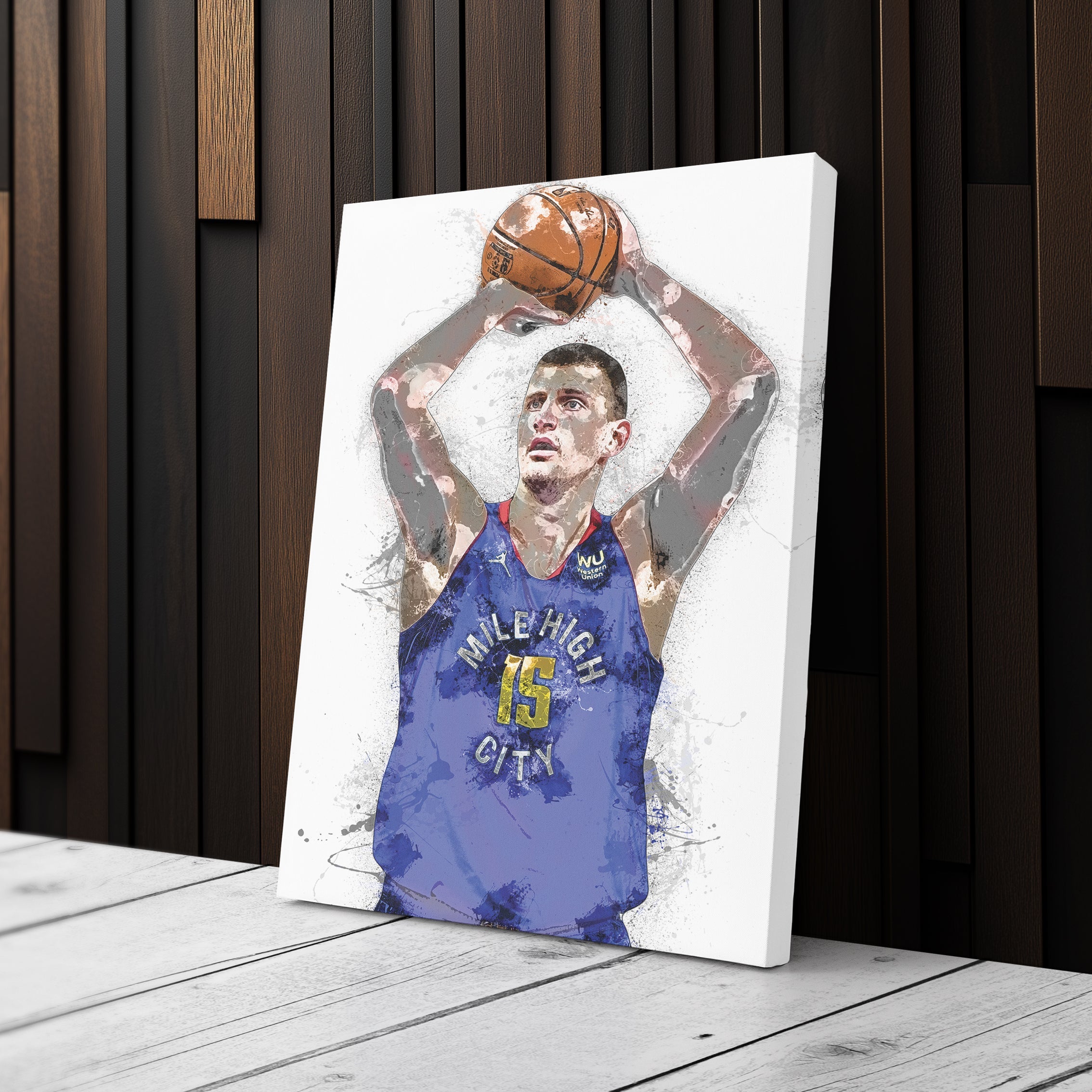 Nikola Jokic Canvas Art – Denver Nuggets Wall Decor