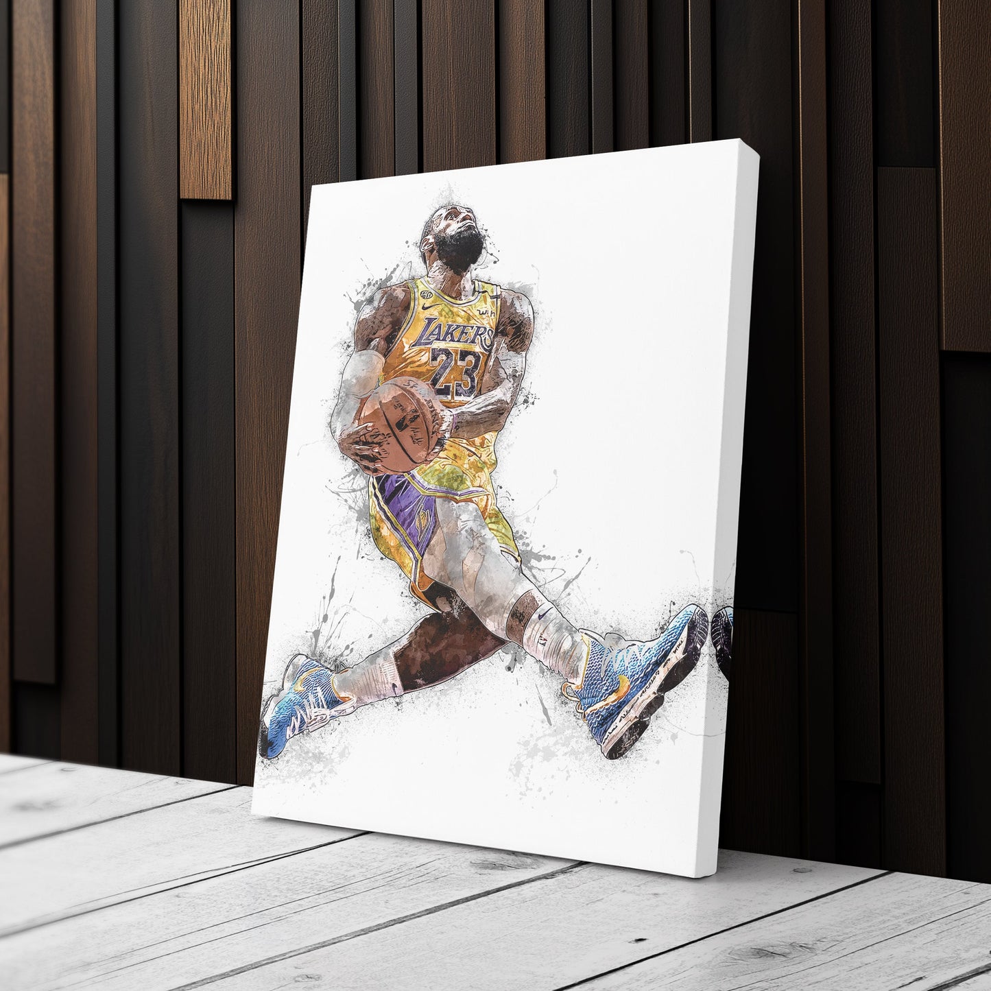 LeBron James Dunk Canvas Art – Los Angeles Lakers Wall Decor