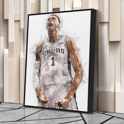 Victor Wembanyama Canvas Art – San Antonio Spurs Wall Decor