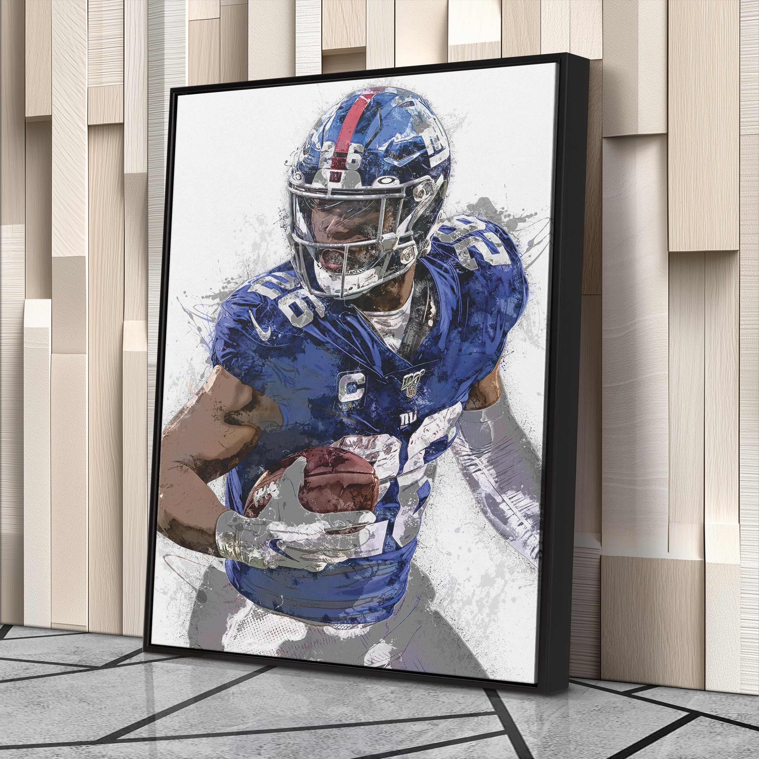 New York Giants Saquon Barkley Canvas Wall Decor