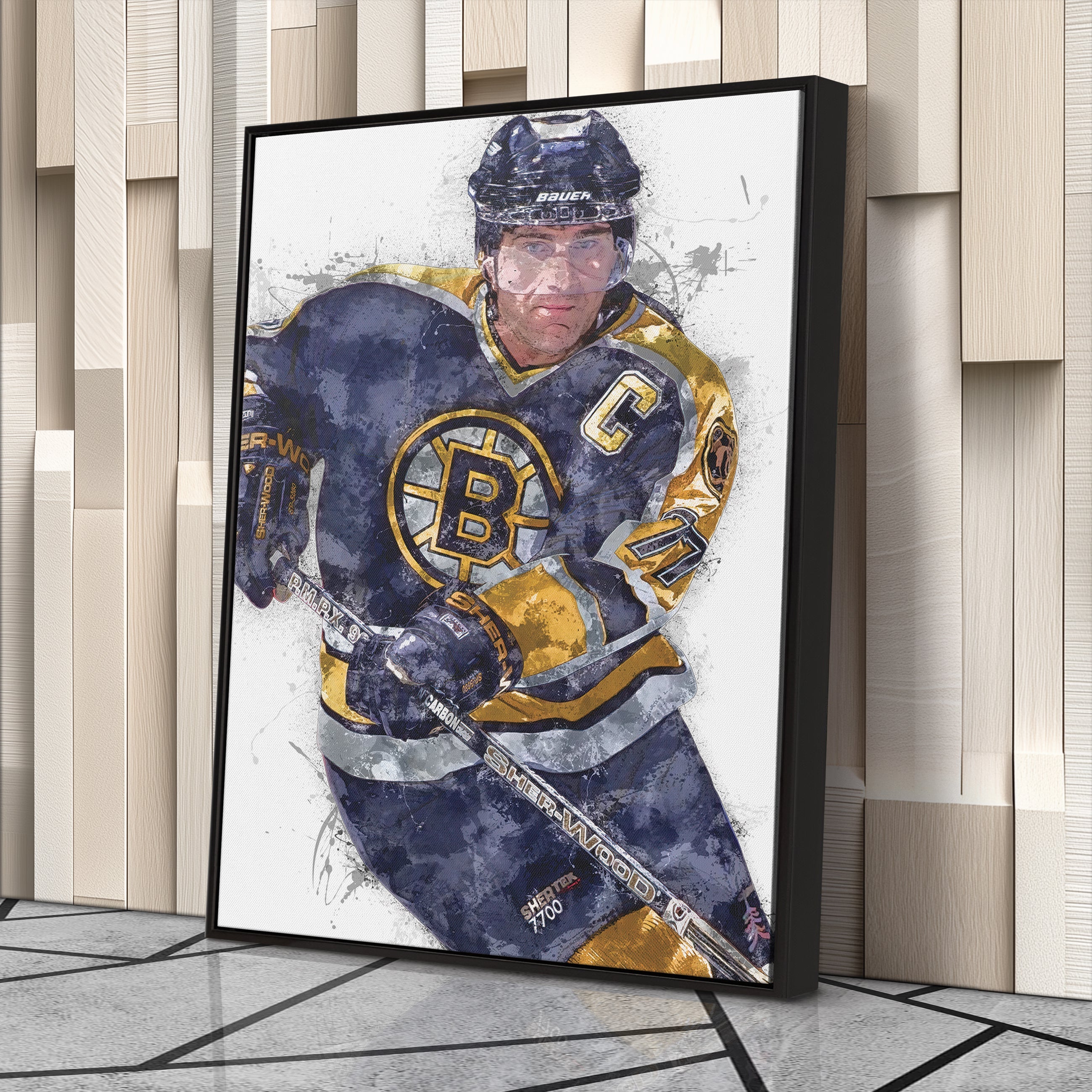 Boston Bruins Ray Bourque Canvas Wall Decor
