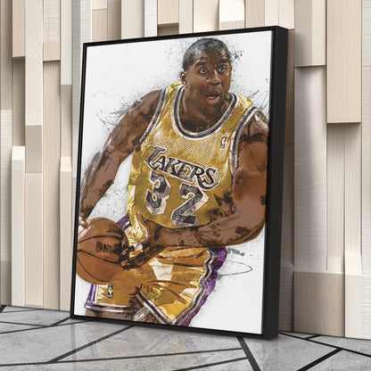 Magic Johnson Canvas Art – Los Angeles Lakers Wall Decor