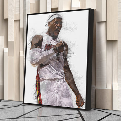 LeBron James Canvas Art – Miami Heat Wall Decor