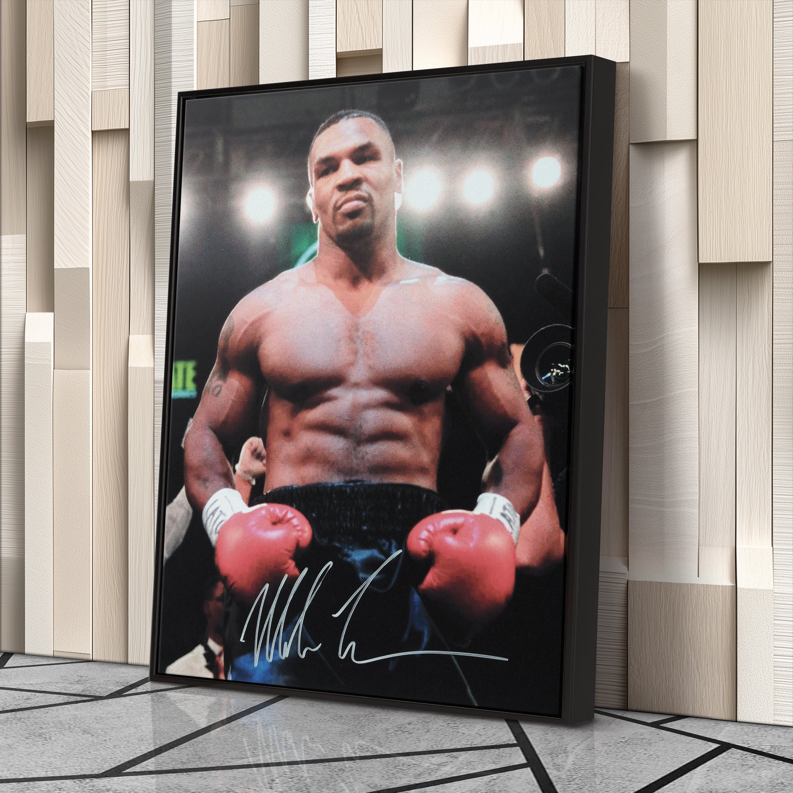 Mike Tyson Autograph Canvas Boxing Wall Art