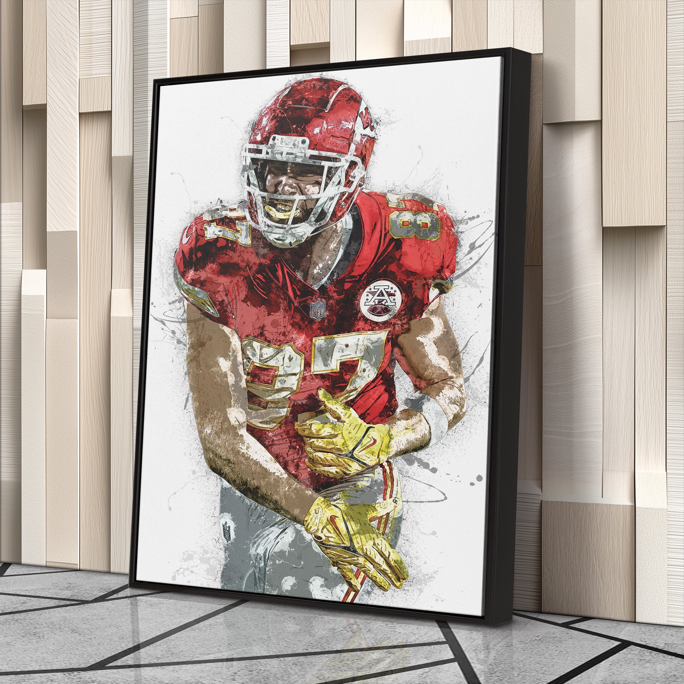 Travis Kelce Canvas Art – Kansas City Chiefs Wall Decor