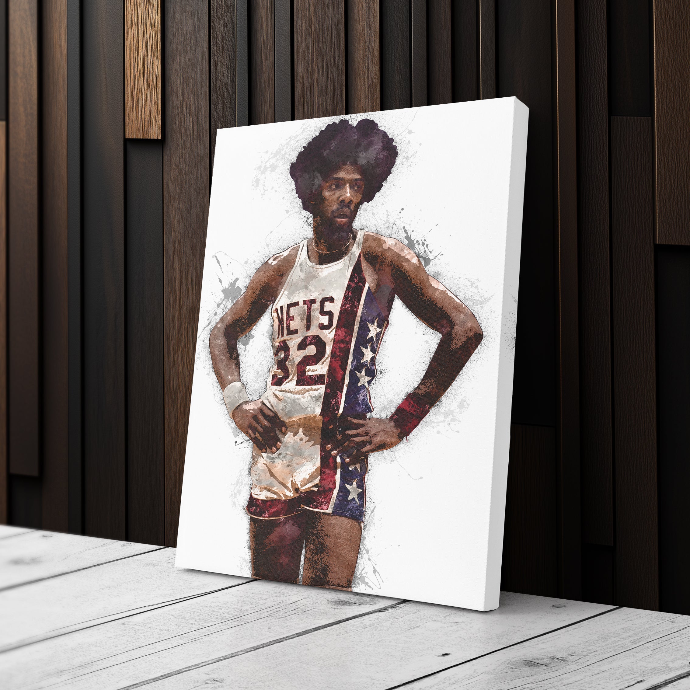 Julius Erving Canvas Art – New Jersey Nets Wall Decor