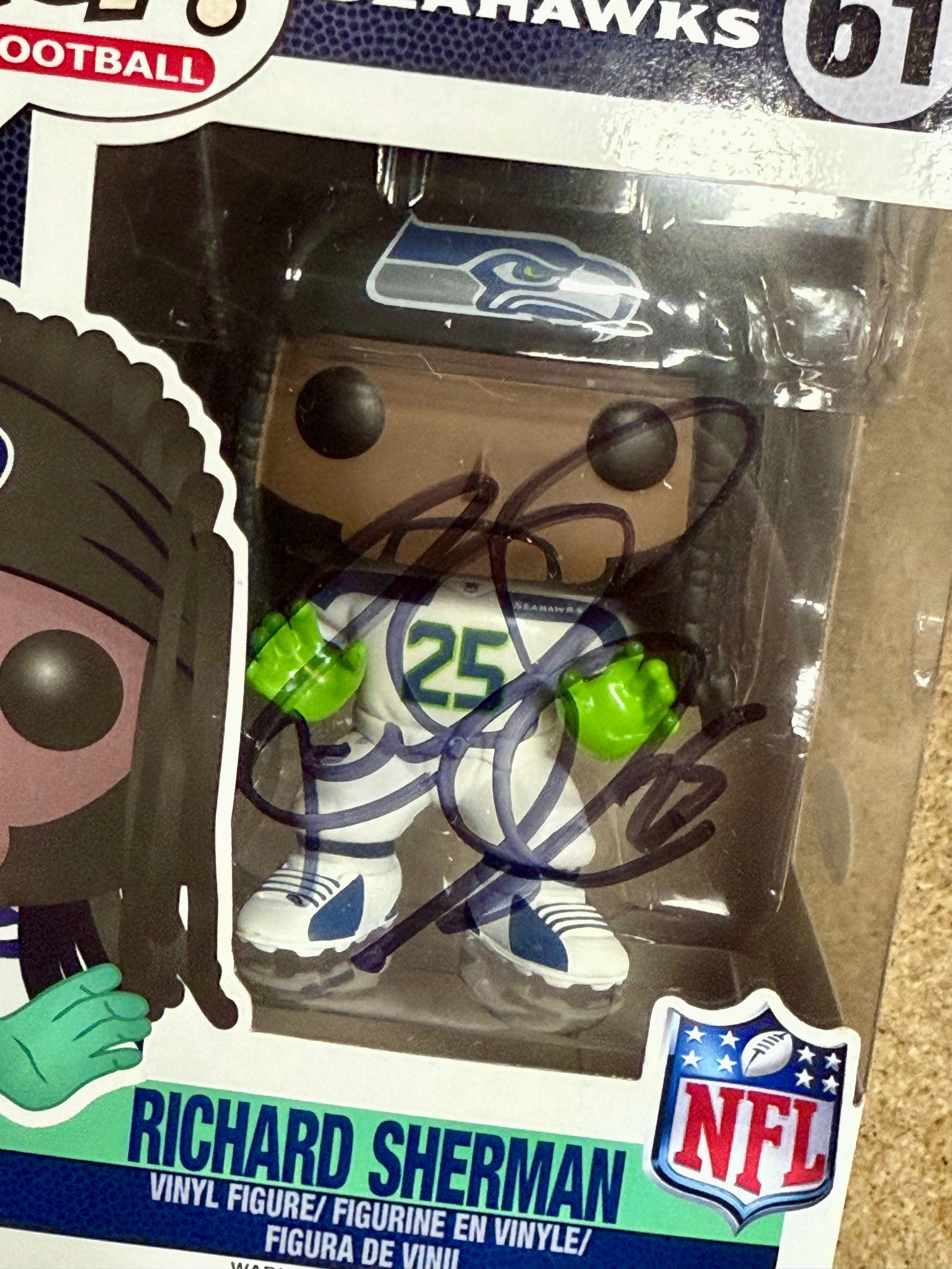 Richard Sherman Signed NFL Seattle Seahawks Vaulted Funko POP! #61