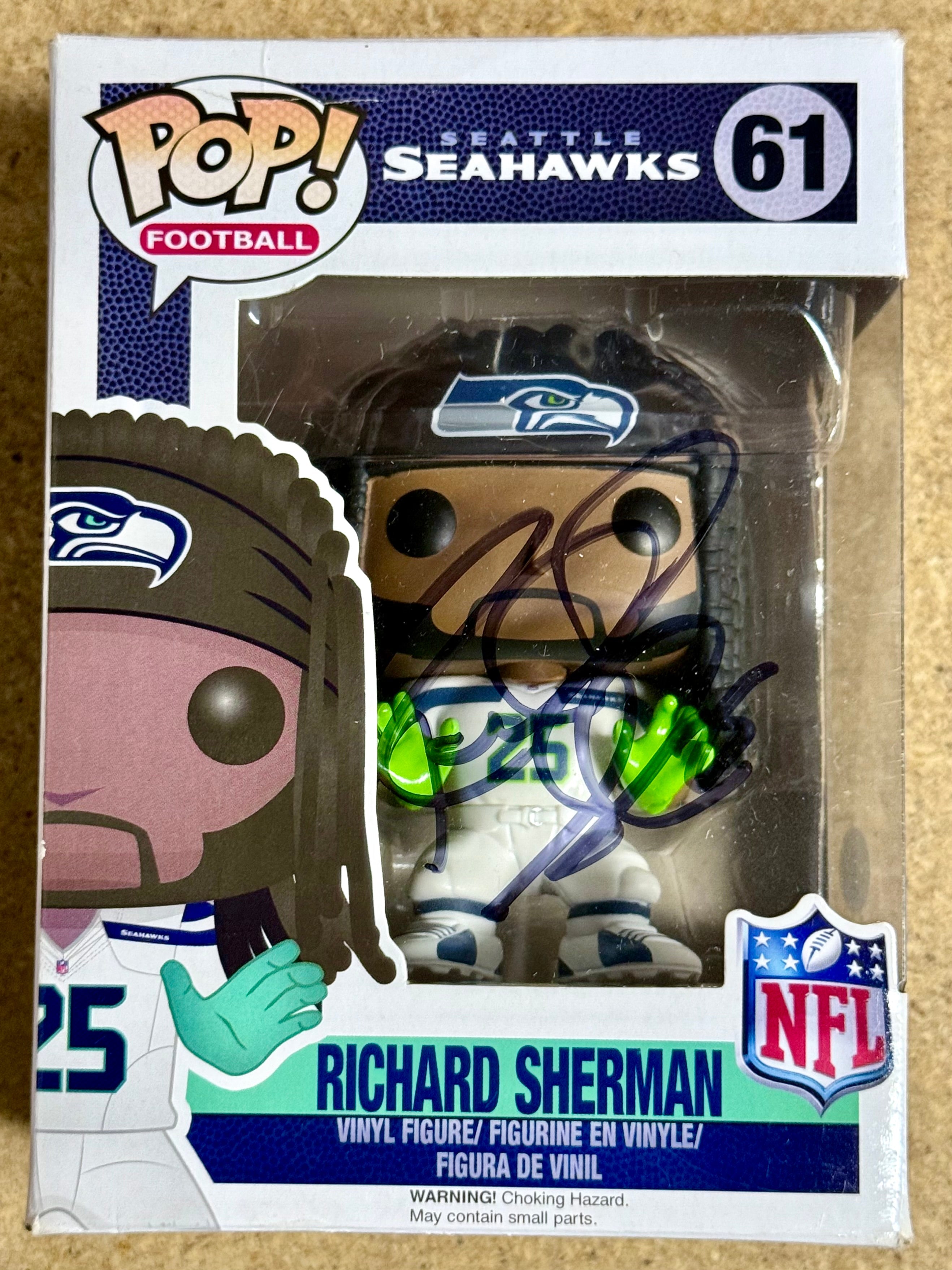 Richard Sherman Signed NFL Seattle Seahawks Vaulted Funko POP! #61
