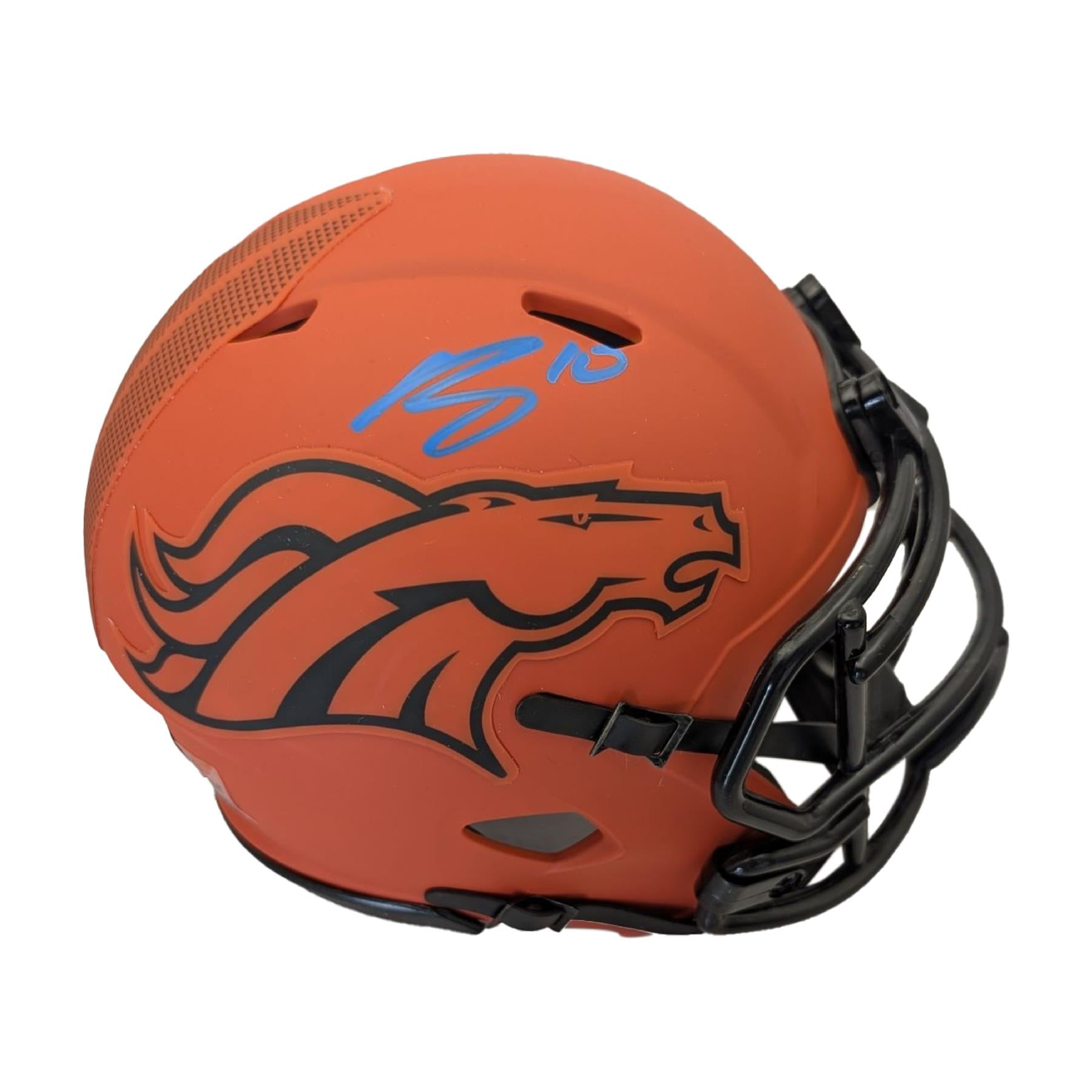 Bo Nix Autographed Denver Broncos Rave Mini Helmet - Beckett Witnessed