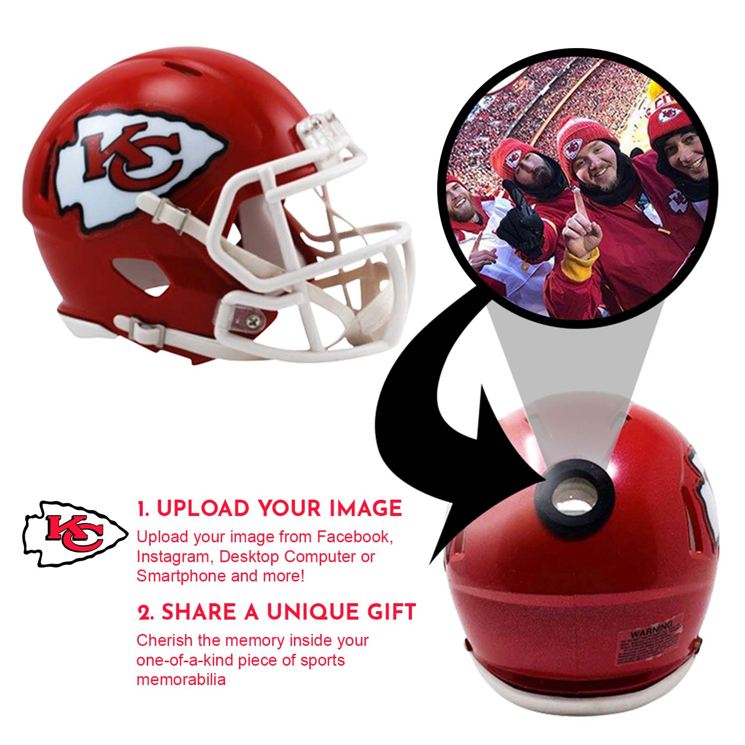 Kansas City Chiefs NFL Mini Helmet - Picture Inside
