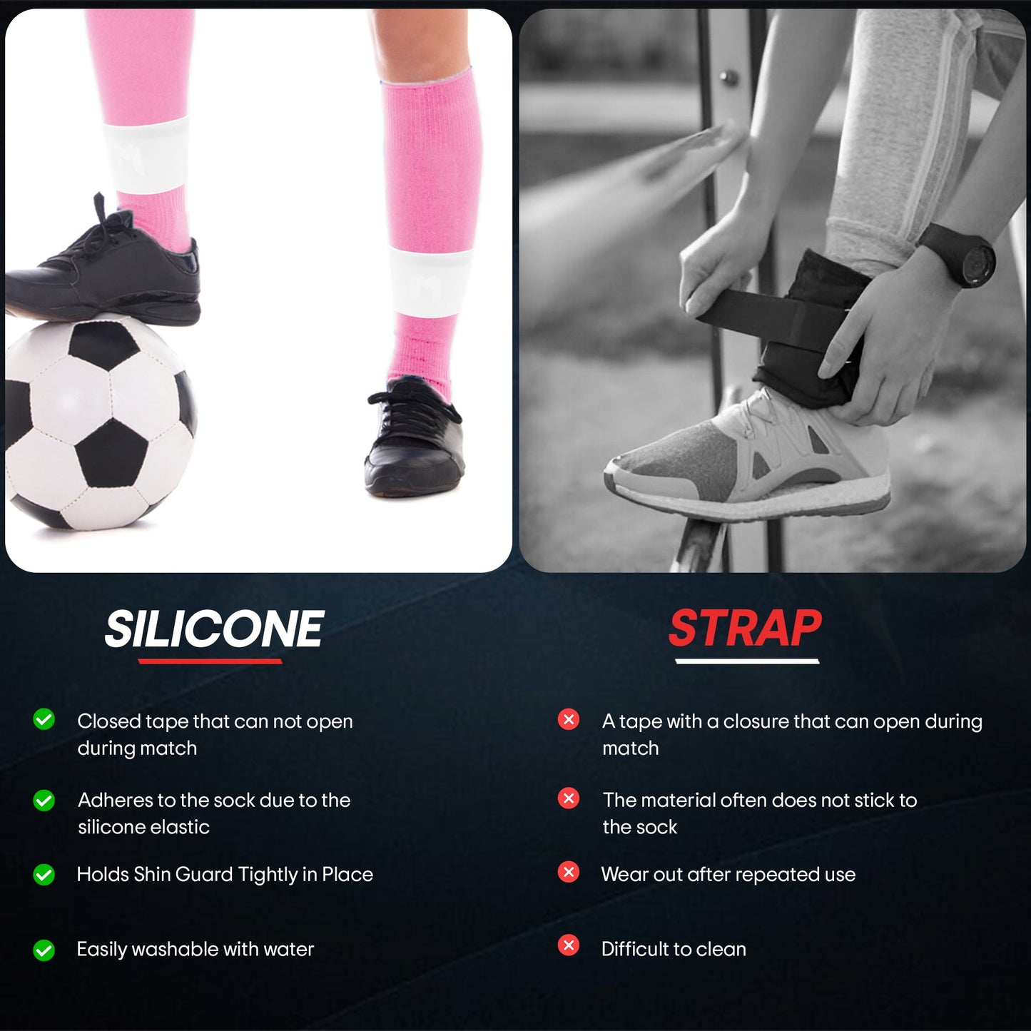 Silicone Shin Guard Holder Bands
