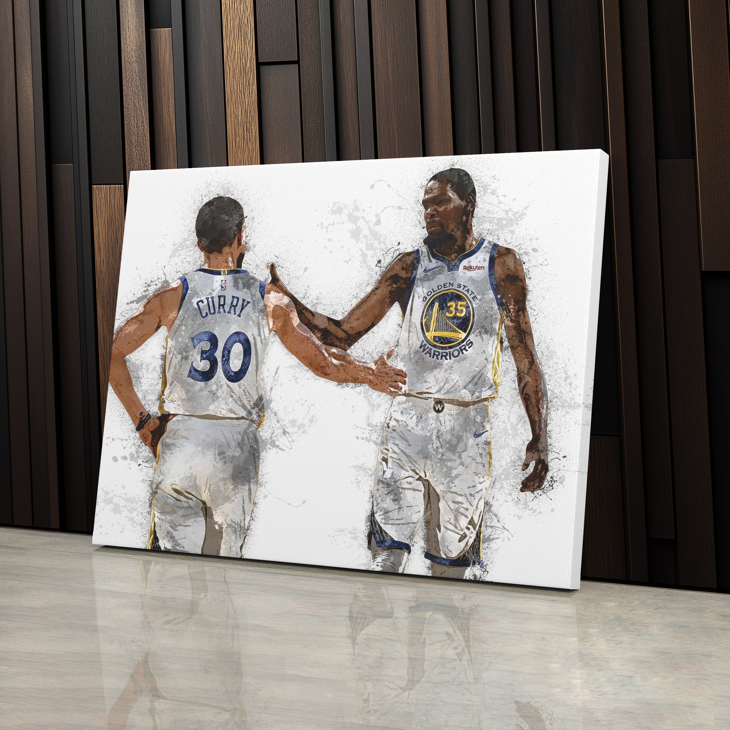 Stephen Curry & Kevin Durant Canvas Art – Golden State Warriors Wall Decor