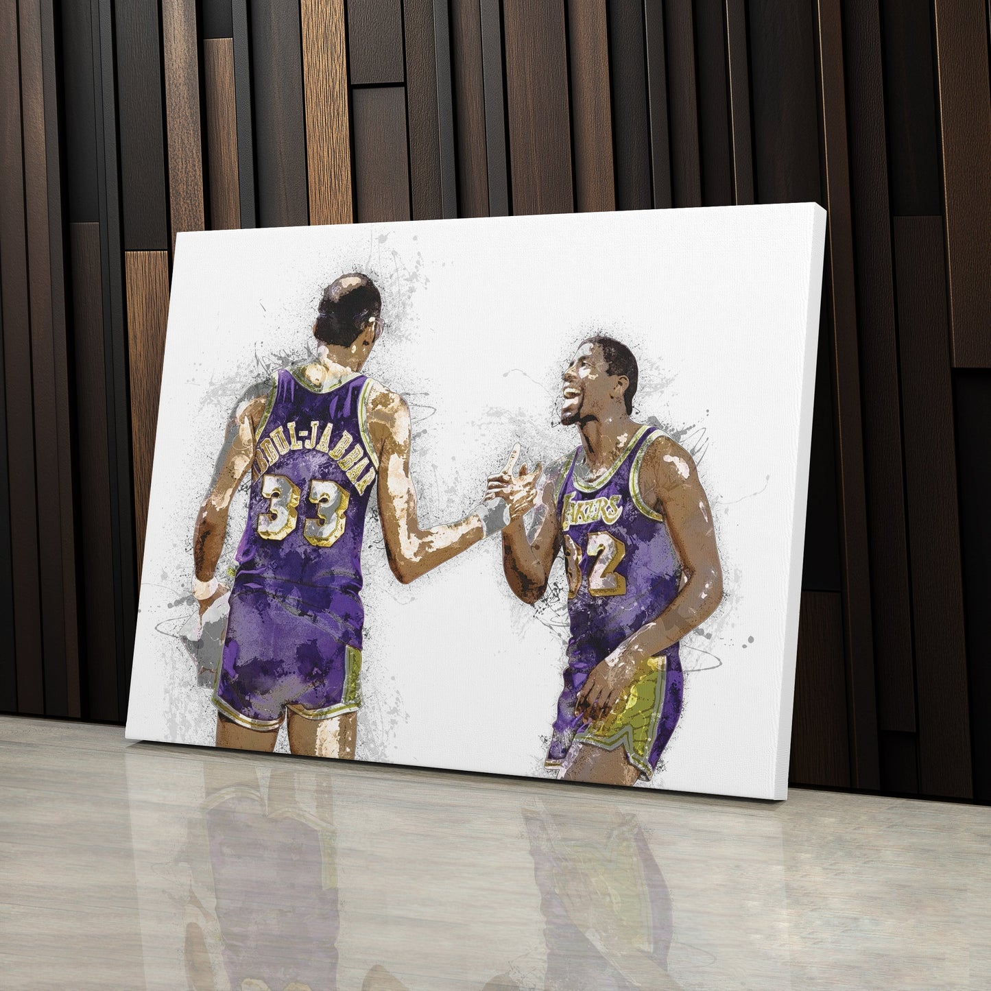 Magic Johnson & Kareem Abdul-Jabbar Canvas Art – Los Angeles Lakers Wall Decor