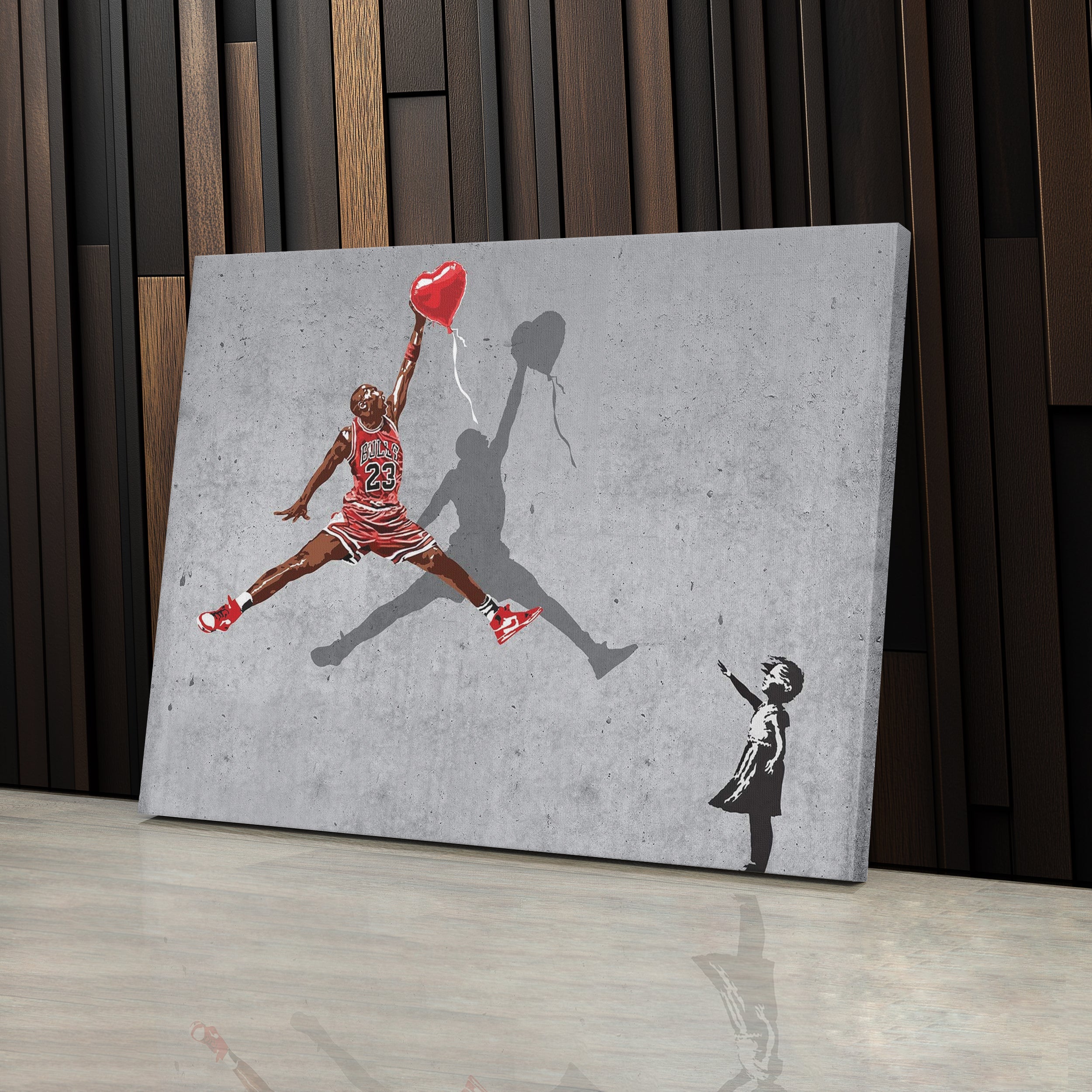 Michael Jordan Banksy Balloon Girl NBA Canvas Street Art