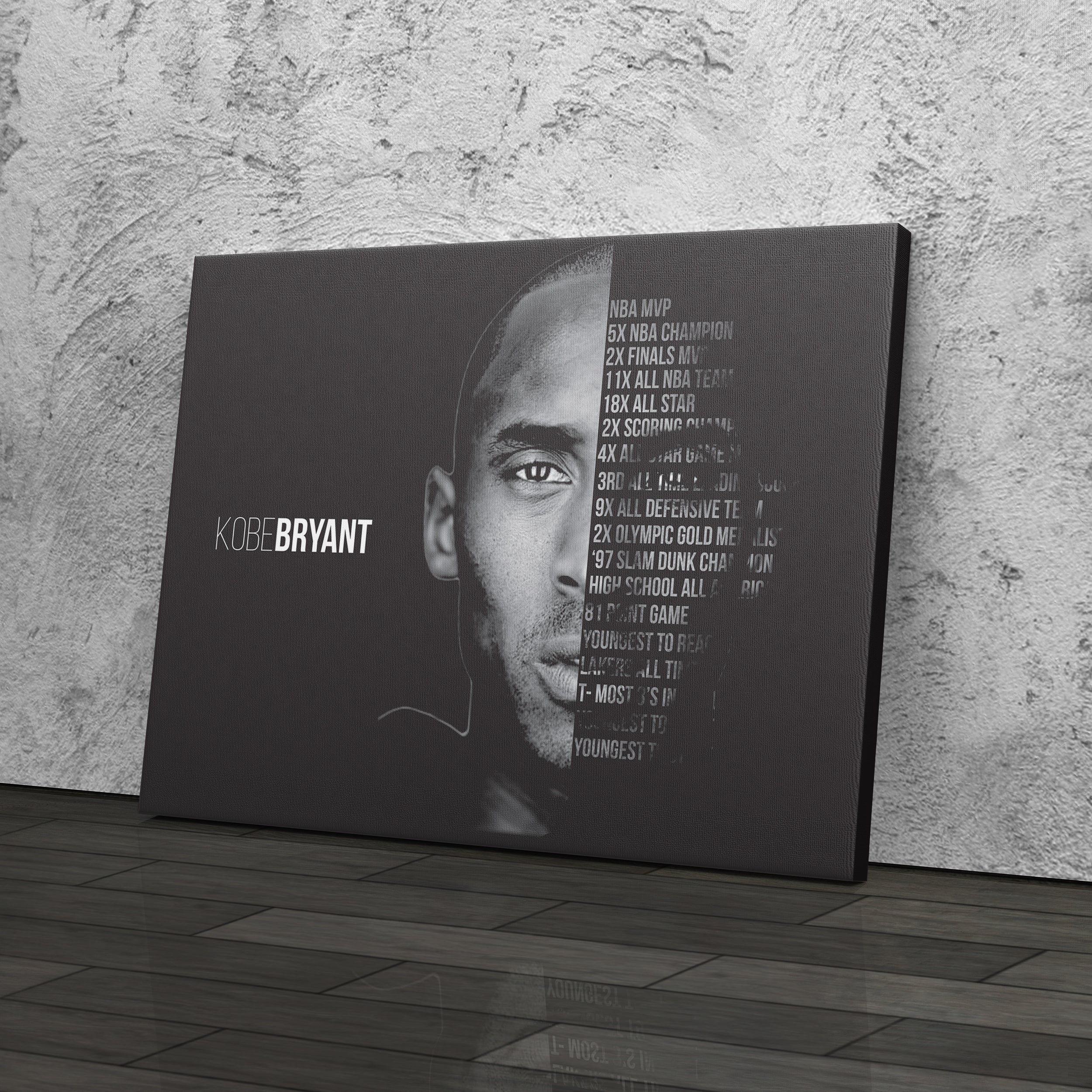 Black Mamba Career Kobe Bryant Canvas Wall Art