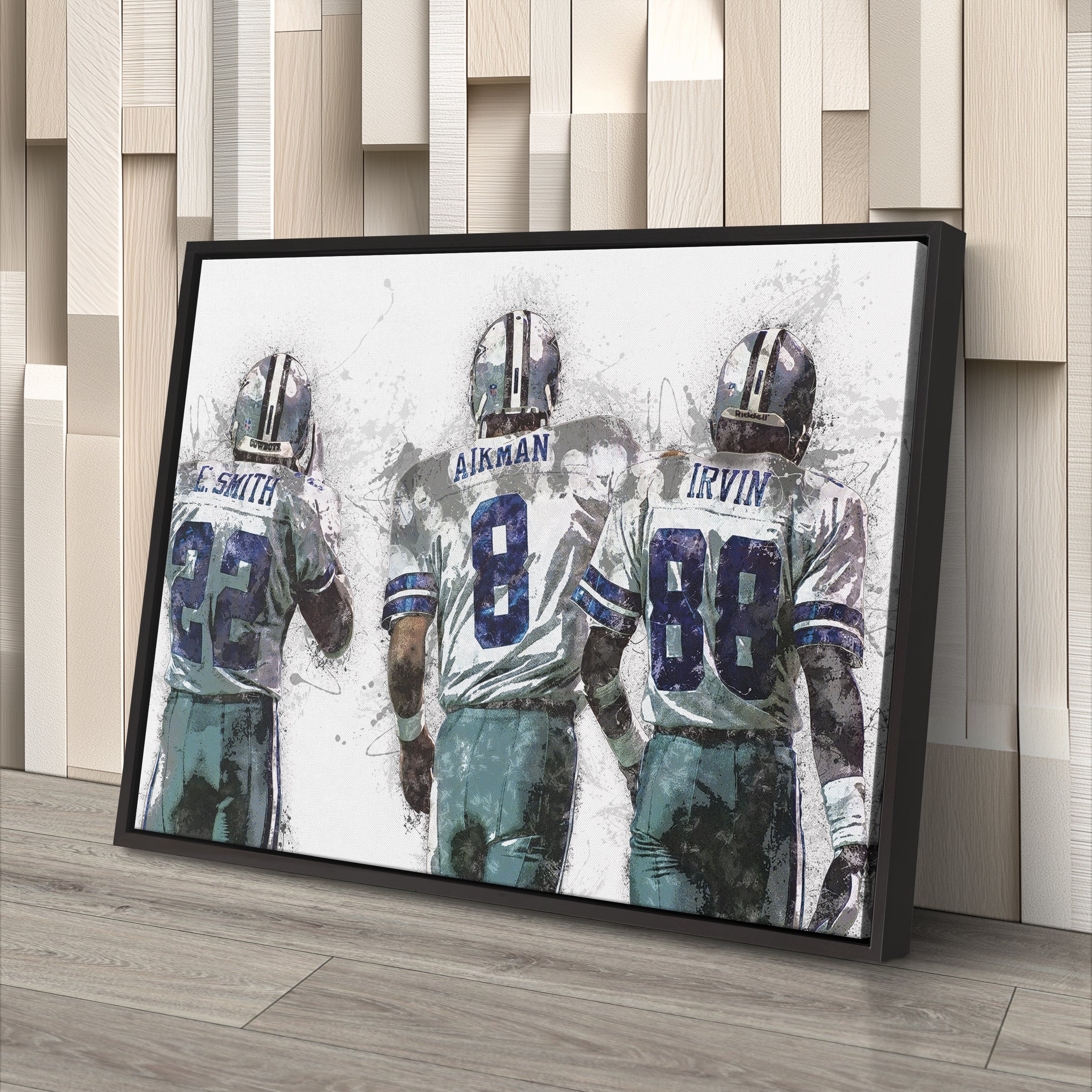 Troy Aikman, Michael Irvin & Emmitt Smith Canvas Art - Dallas Cowboys Wall Decor