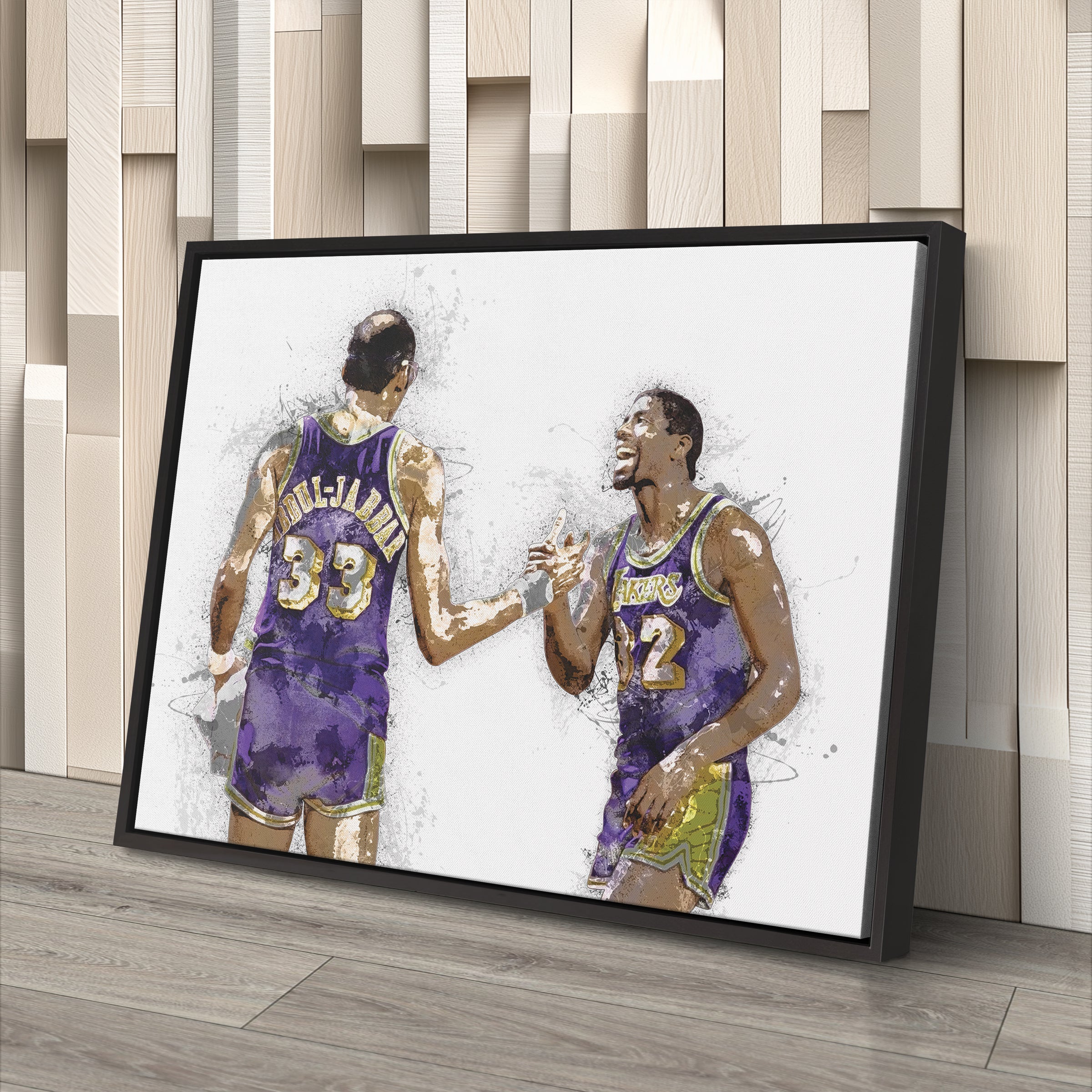 Magic Johnson & Kareem Abdul-Jabbar Canvas Art – Los Angeles Lakers Wall Decor