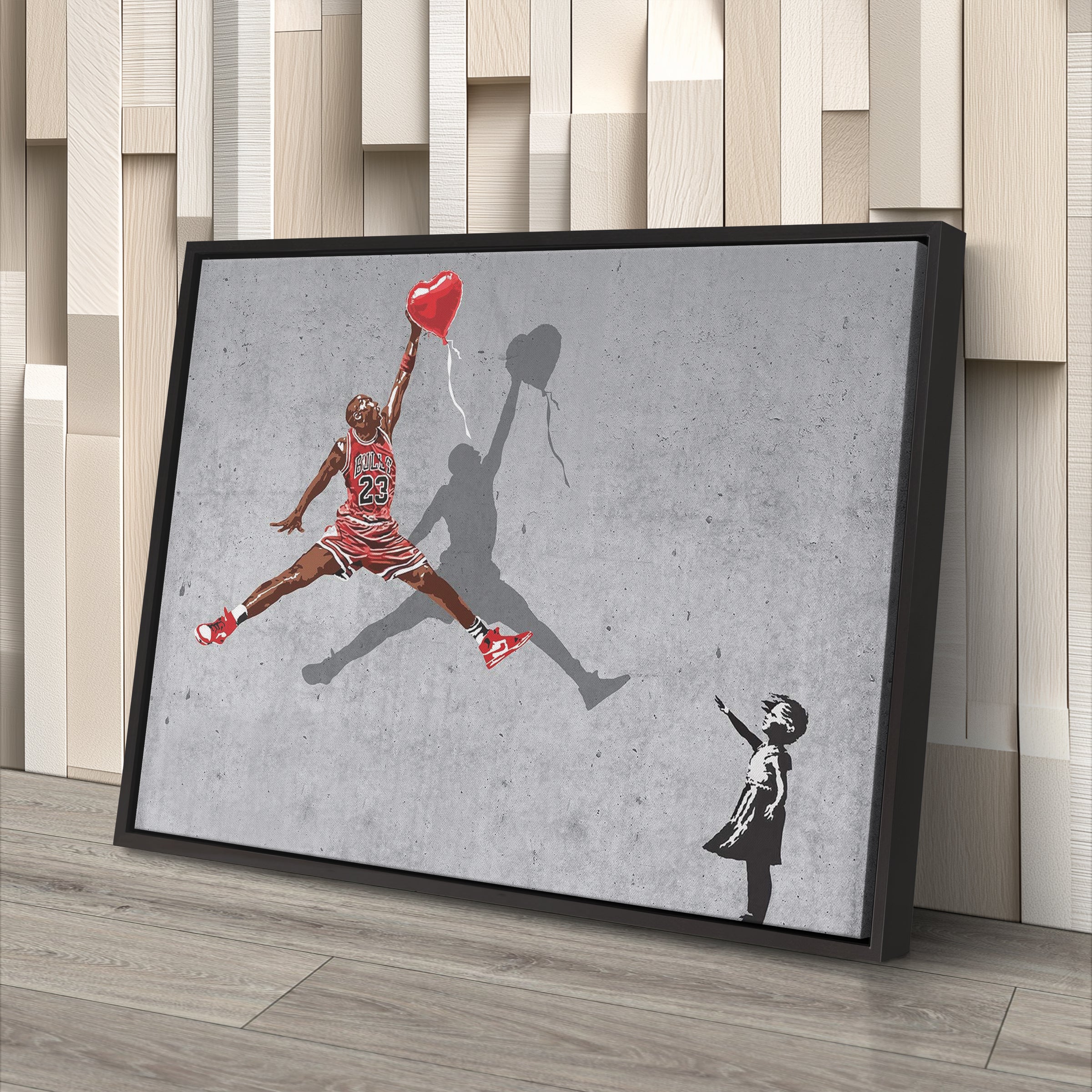 Michael Jordan Banksy Balloon Girl NBA Canvas Street Art