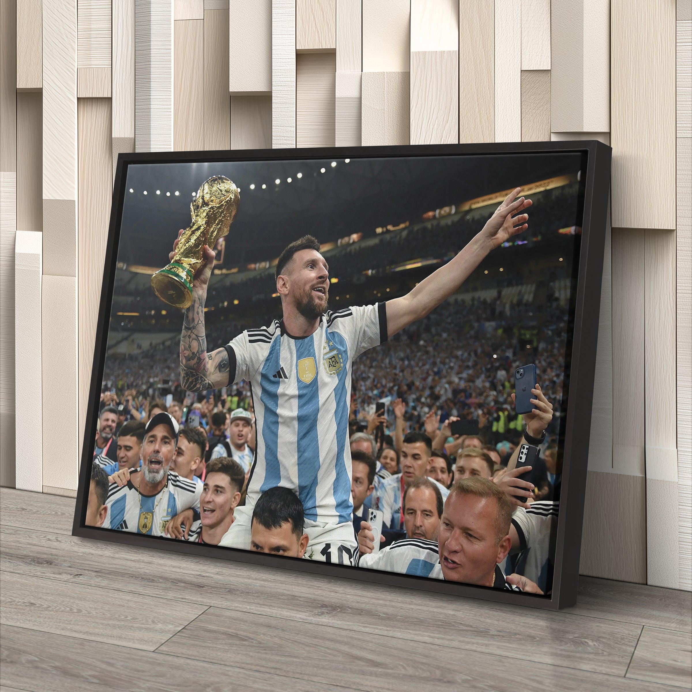 Lionel Messi World Cup Celebration Canvas Art Soccer Wall Decor Poster